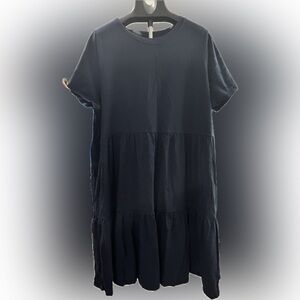 Navy Blue Short Sleeve Dress
